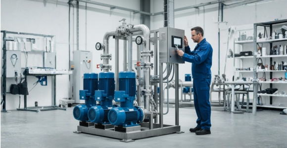 Instalasi Grundfos Booster Pump pada gedung